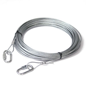 切売り　提灯コード用補助ロープ　ワイヤー　連結環付