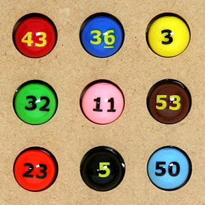 抽選玉　番号セット（1〜100番）　カラー