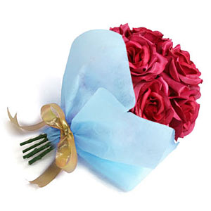 ブーケ　薔薇（バラ）　ブルー　25cm