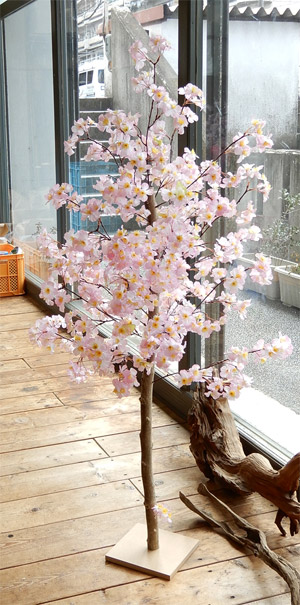 造花　立木スタンド　桜　150cm