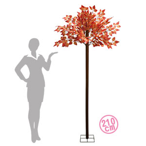 造花　お手軽立木スタンド　オータムリーフ　210cm